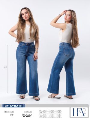 PANTALON HEAY MODA PALAZZO CROPPED FIT